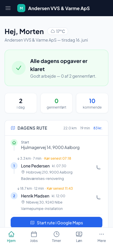 Medarbejder-appen: min dag