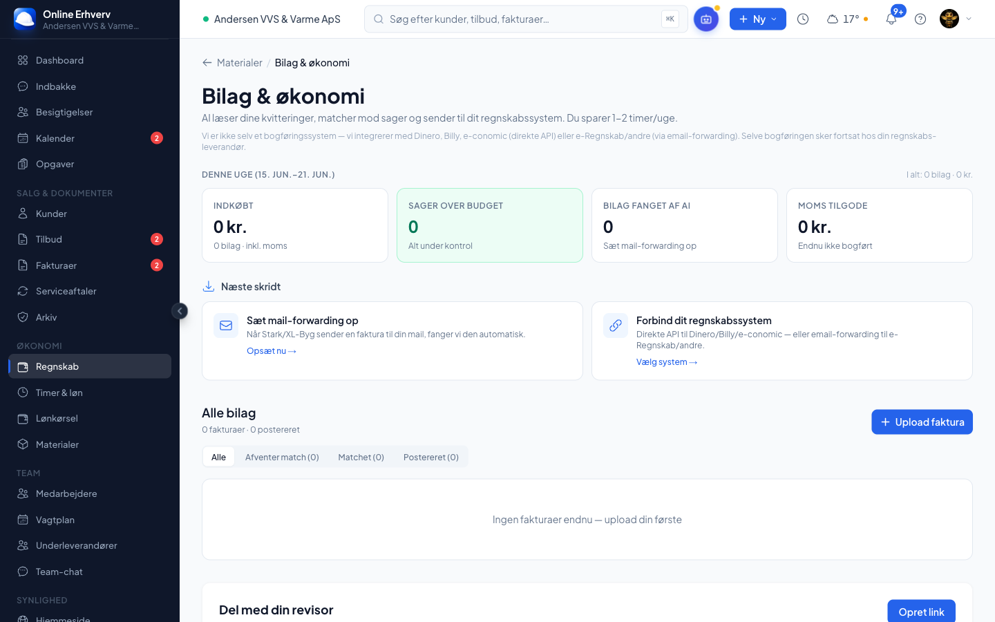 Accounting and bookkeeping in Online Erhverv